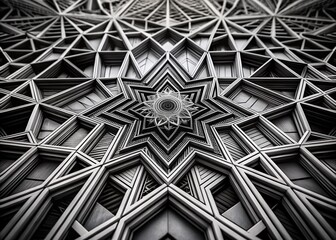Wall Mural - abstract black and white geometric patterns: high-resolution stock photo
