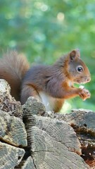 Wall Mural - squirrel eating nut