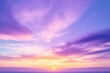 © Vadym - Panoramic view of sunset sky. Rich purple, pink tones blend smoothly into orange at horizon. Tranquil evening sky view shows soft wispy cloud formations. Natural dusk setting offers beautiful