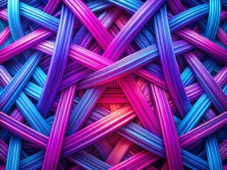 Wall Mural - abstract geometric lines pattern: pink, purple, blue 3d colorful background texture for web design