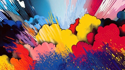 Leinwandbilder - Colorful abstract explosion of paint in vibrant hues creates a dynamic visual experience in contemporary art. Generative AI