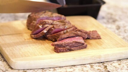 Wall Mural - Precision-Sliced Medium-Rare Steak