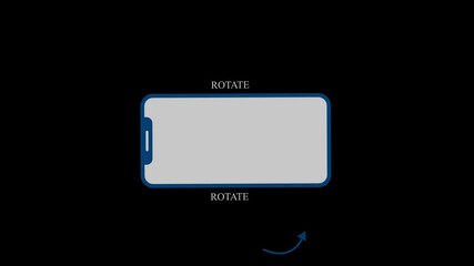 Smart phone icon rotating animation background . white screen on phone graphics.