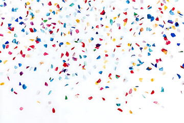 falling multicolored confetti isolated on transparent background. 3d rendering