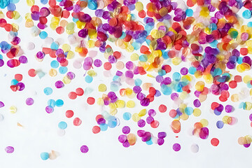 Wall Mural - falling multicolored confetti isolated on transparent background. 3d rendering