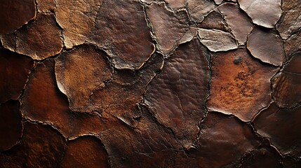 Poster - Close-up of aged leather texture
