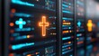 © admin_design - Digital cross symbol on screen, exploring the intersection of faith and technology in the online world