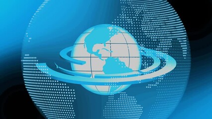 Wall Mural - Technology Digital HUD, Globe network, Digital data connection futuristic blue and color abstract background 3d rendering animation 4k