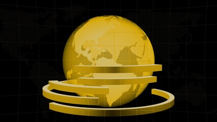 Wall Mural - Technology Digital HUD, Globe network, Digital data connection futuristic blue and color abstract background 3d rendering animation 4k
