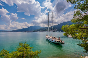 Wall Mural - Beautiful coastline view of Fethiye Town in Turkey