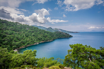 Wall Mural - Beautiful coastline view of Fethiye Town in Turkey