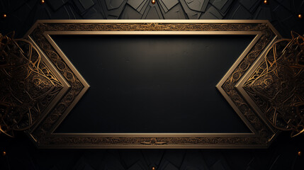 Wall Mural - Black frame with gold trim