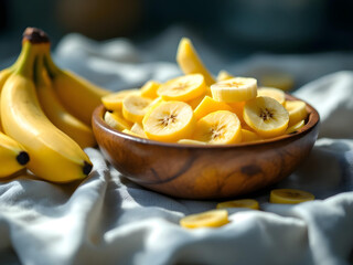 Wall Mural - Organic sweet yellow banana fruit