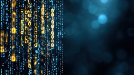 Computer screen with a blue and orange line of numbers