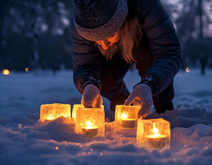 Wall Mural - Winter Candlelight