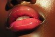 © RATTHA - Valentine’s intimacy close-up of lush pink lips romantic setting beauty photography soft lighting sensual concept