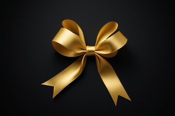 golden bow on black background