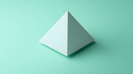 Sticker - White square based pyramid on a mint green background