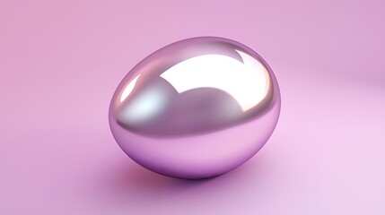 Sticker - A single metallic lavender egg rests on a pink surface