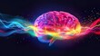 © Krystian - Colorful Electric Brain Pulsing with Lightning Energy Sparks and Neural Vibrations