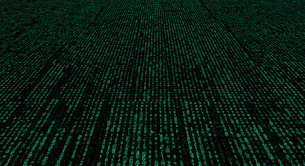 Digital Data Stream Binary Code Green Matrix Background