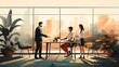 © Tatiana - Collaboration in the office with team members engaged in discussion, modern workspace design