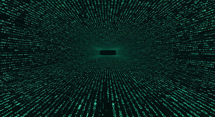 Digital Data Stream Binary Code Tunnel Abstract Technology Background