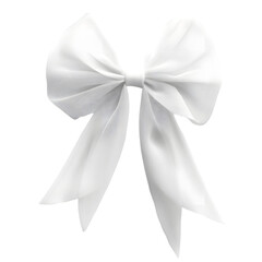 Wall Mural - A large, elegant white bow made of ribbon, often used for decoration or gifts.