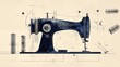 © Edi Purnomo - Vintage sewing machine with thread spools and design elements.