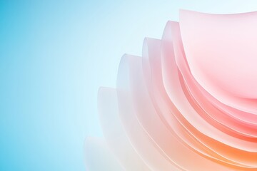 Aufkleber - Surreal Layered Forms with Pastel Gradients Depicting Abstract Energy Flow