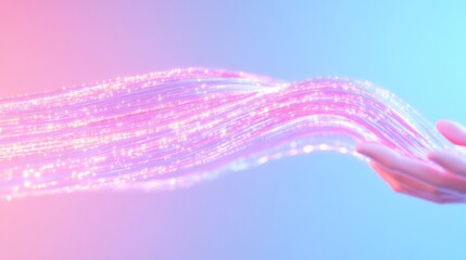 Aufkleber - Pastel Light Streams Abstract Dynamic Flow of Computational Ideas