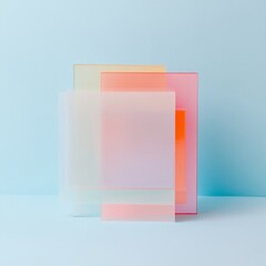 Leinwandbilder - Abstract Surrealism with Layered Pastel Panels Highlighting Creative Collaboration and Minimalism