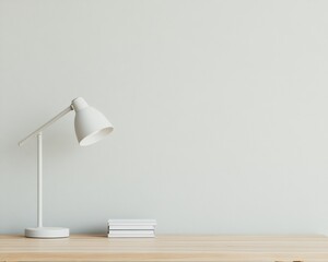Poster - Minimalist Study Space with Desk Lamp and Books for Nighttime Learning