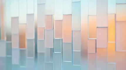 Poster - Pastel Glass Reflections Softly Blurred Geometric Patterns and Ambient Light