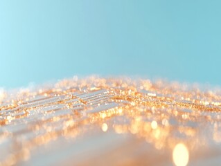 Poster - Abstract Metallic Financial Pathways on Blue Background Concept of Investment and Growth