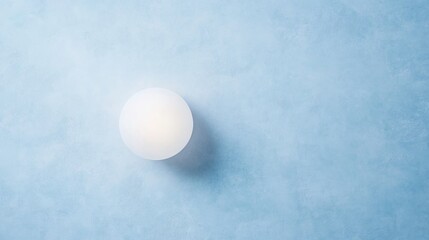 Aufkleber - Minimalist Sports Concept Subtle Lighting on Abstract White Ball on Blue Surface