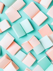 Aufkleber - Abstract Minimalism with Open Books on Pastel Background