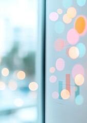 Aufkleber - Pastel Business Visualization Abstract Economic Charts with Subtle Complexity in Soft Focus