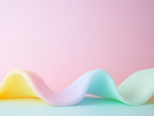 Canvas Print - Pastel Curves Minimalist Abstract Design with Geometric Flow