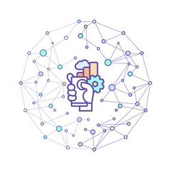 Wall Mural - manage investment, stocks, finance account, power bi cloud data analytics for business growth, point