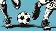 © watz - Two soccer players facing each other, one kicking a ball..