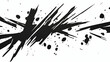 © LAILY - Abstract black ink splatter design, chaotic strokes, white background, for website banner or graphic design. Generative AI