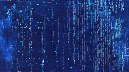 Program code and programming languages on blue glowing background. Abstract technological experience of software developer and a computer script. Page template on topic of programming and development.