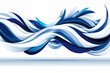 © LAILY - Abstract blue waves flowing on white background, design element for website header or banner. Generative AI