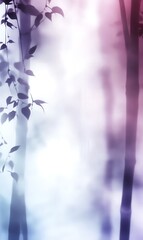 Poster - A serene, abstract representation of a misty forest with soft colors.