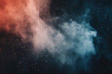 abstract colored dust explosion on a black background.