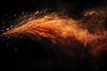 Wall Mural - abstract colored dust explosion on a black background.