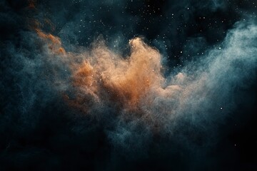 Wall Mural - abstract colored dust explosion on a black background.