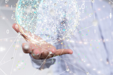 Fototapete - Business intelligence analyst dashboard on virtual