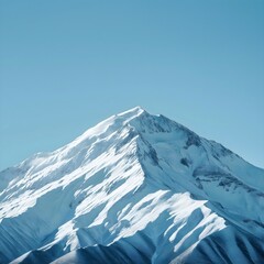 a snowy mountain peak and clear blue sky a scenic winter landscape